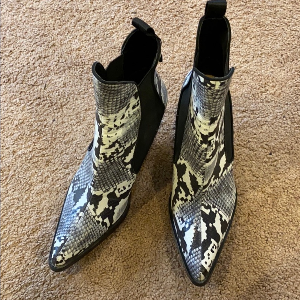Zara snake print booties